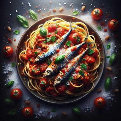 Tomaten-Sardellen-Spaghetti