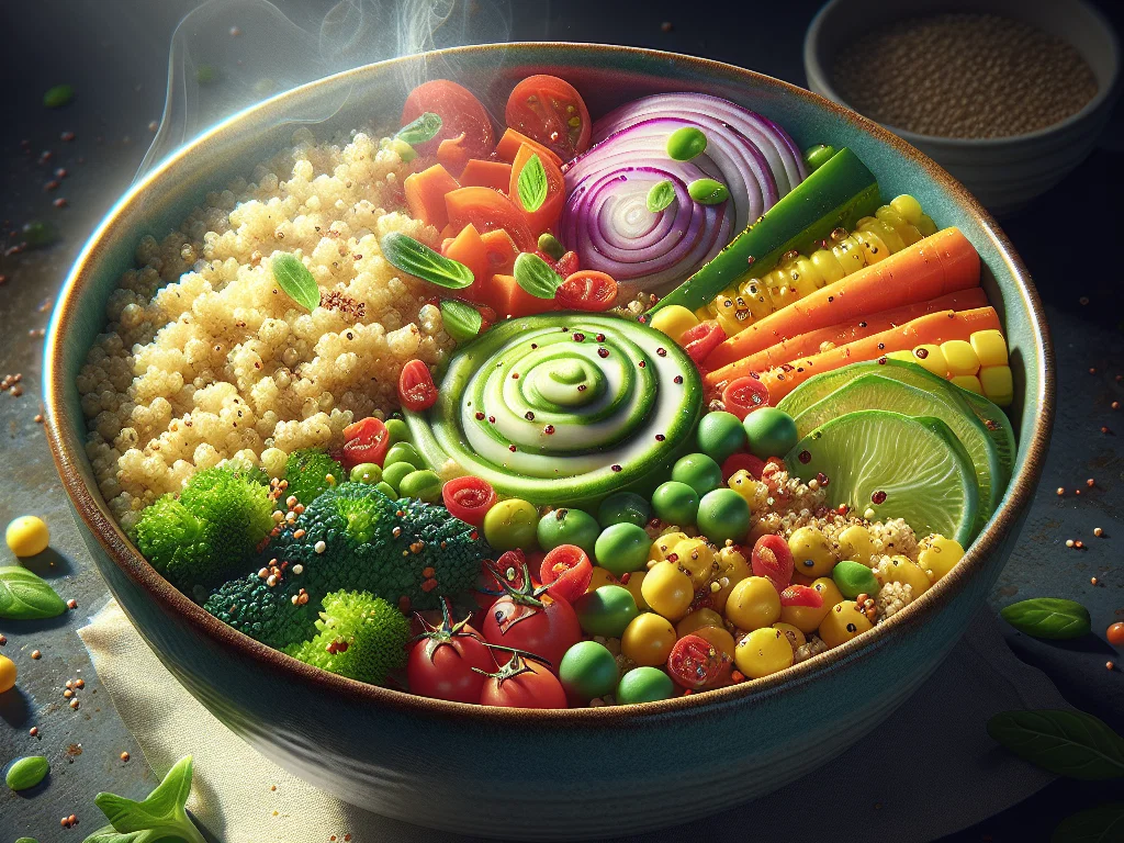 Griechische Quinoa-Reisbowl
