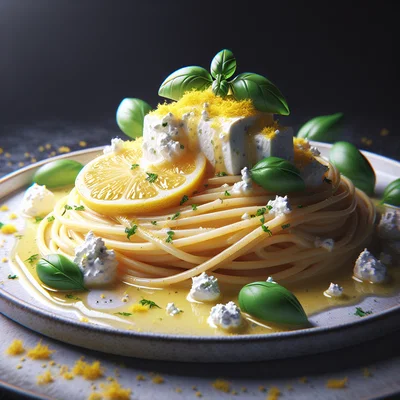 Zitronen-Ziegenkäse-Spaghetti