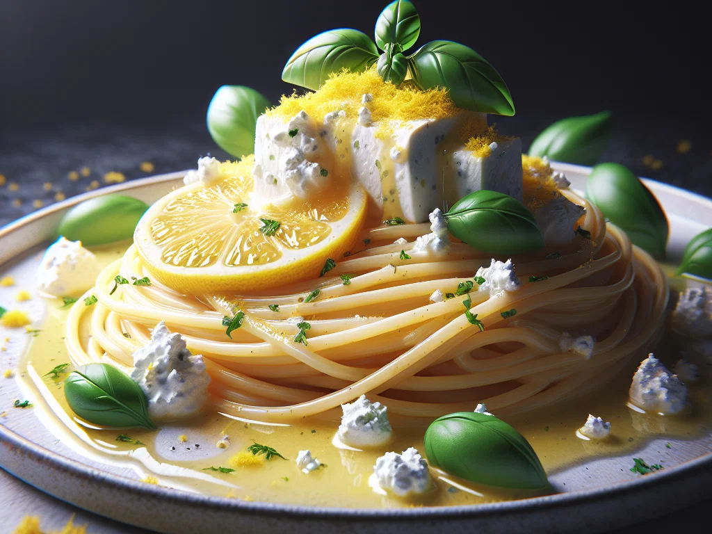 Zitronen-Ziegenkäse-Spaghetti