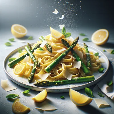 Spargel-Zitronen-Tagliatelle mit Parmesan