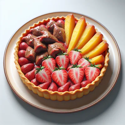 Eurasische Erdbeer-Kartoffel-Tarte mit Rinderherzen