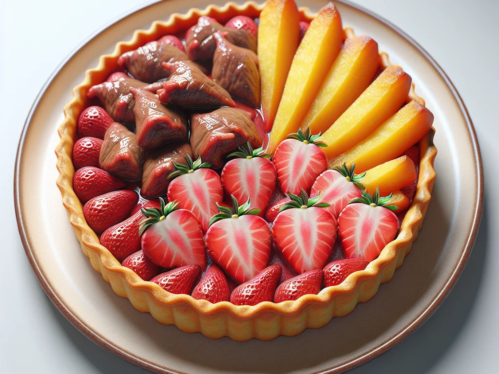 Eurasische Erdbeer-Kartoffel-Tarte mit Rinderherzen