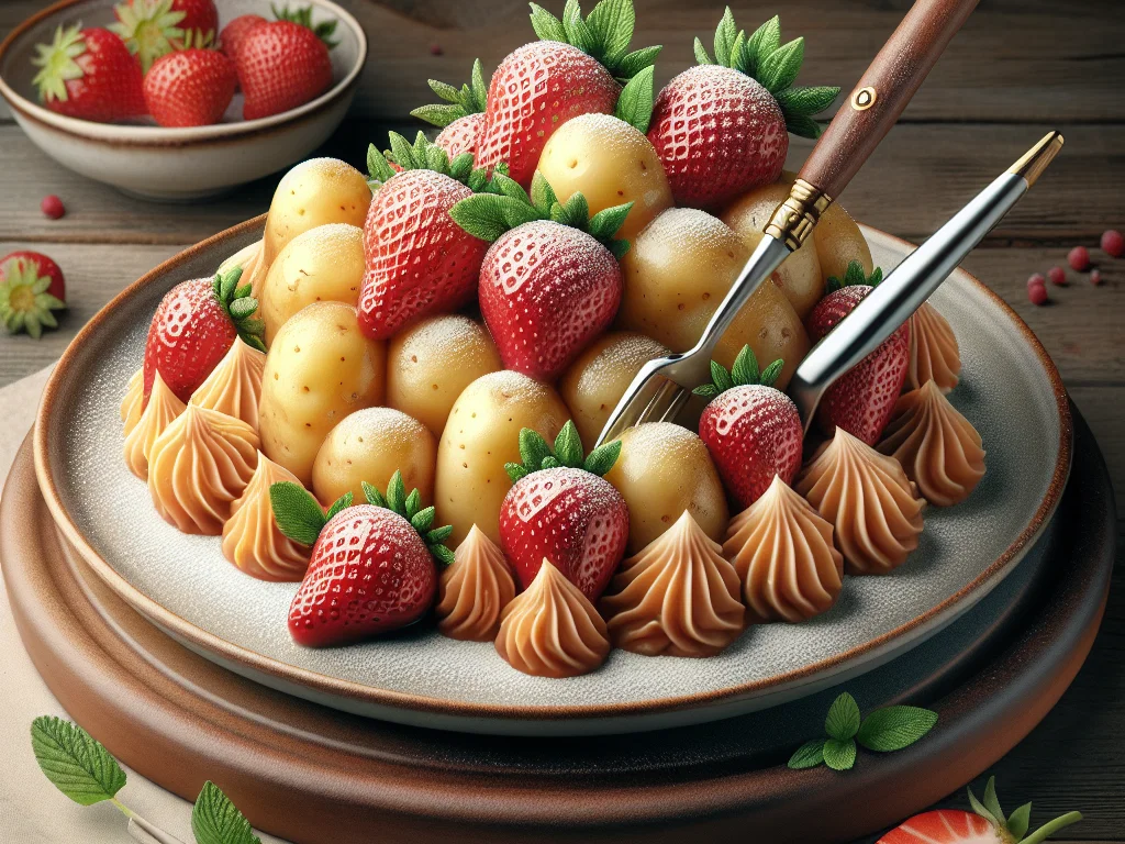 Indisch-Eurasischer Erdbeer-Kartoffel-Dessert