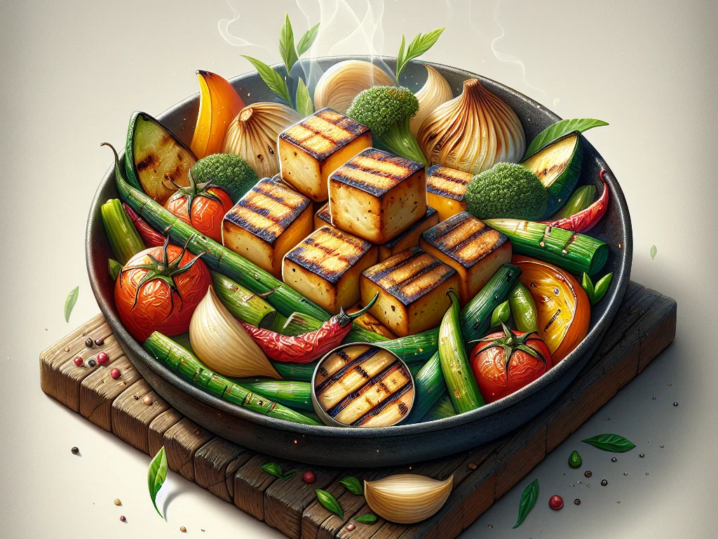 Gebratenes Gemüse mit Tofu