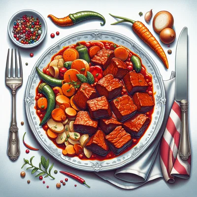 Rotes Saitan Gulasch
