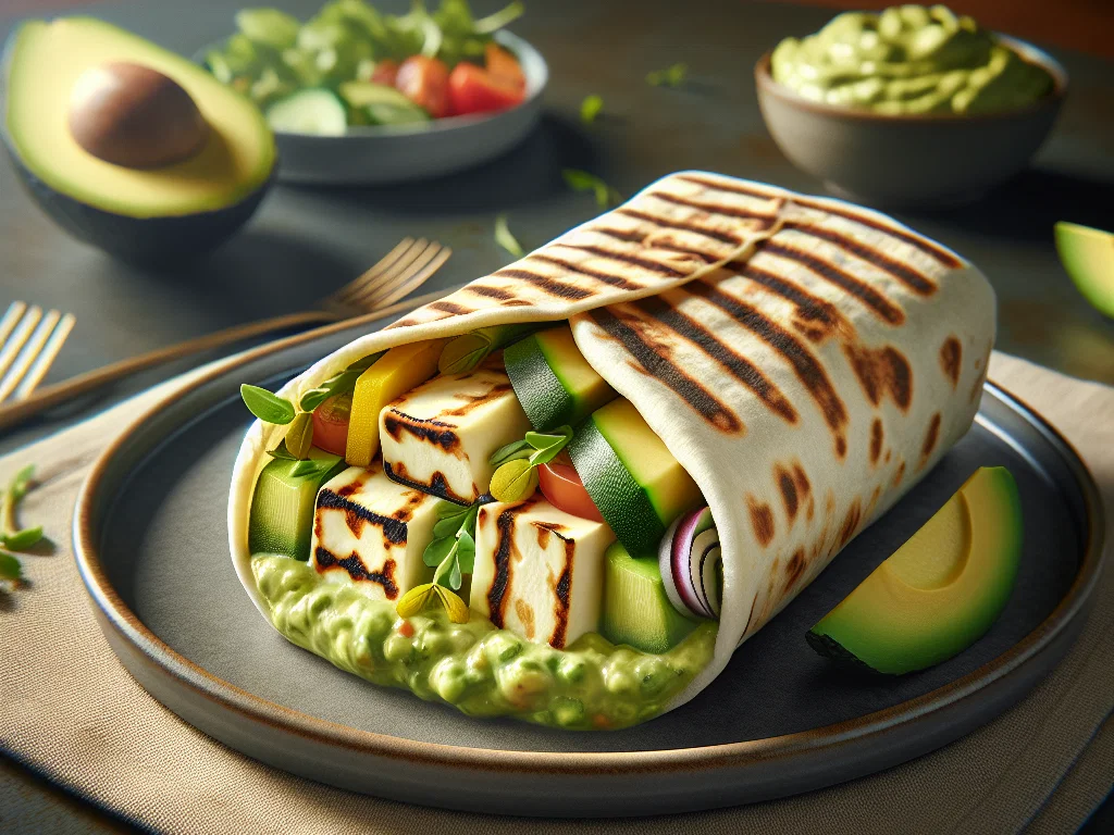 Halloumi-Wrap mit Avocado-Creme
