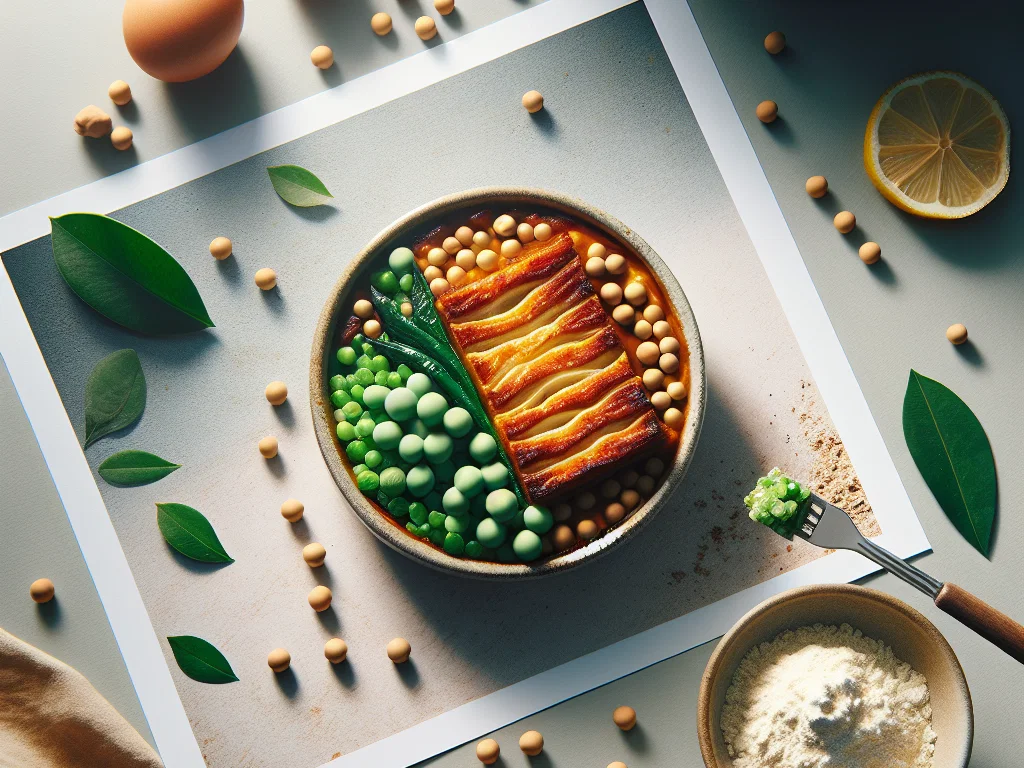 Vegetarisches Griechisches Mousaka mit Soja Granulat