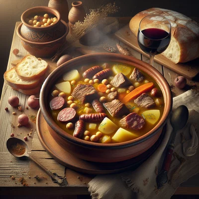 Escudella i carn d’olla – Katalanischer Fleisch-Gemüse-Eintopf mit großer Nudel