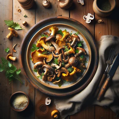 Cremige Kräuter-Pilzpfanne (Fungi)