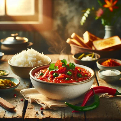 Mauritianische Rougaille mit Tomaten und Kräutern