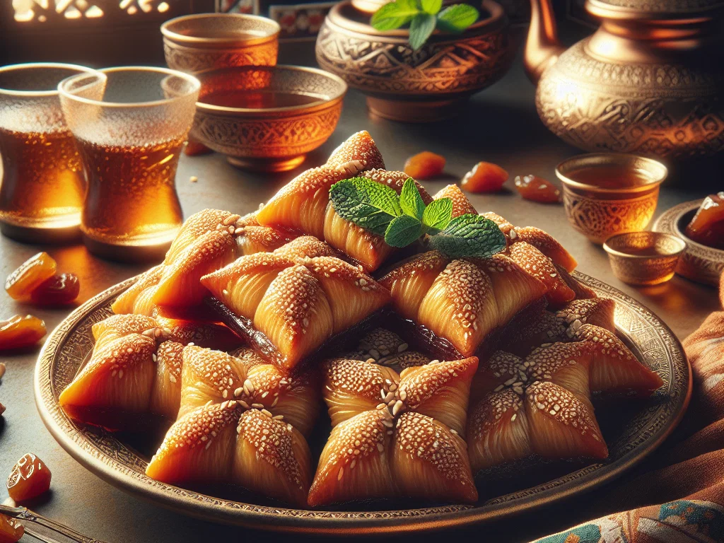 Makroud – mit Datteln gefülltes Grießgebäck in Orangensirup