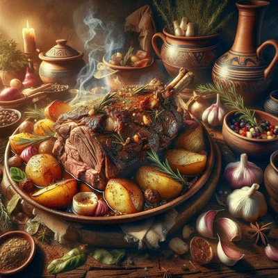 Traditionelles griechisches Lamm-Kleftiko aus dem Ofen