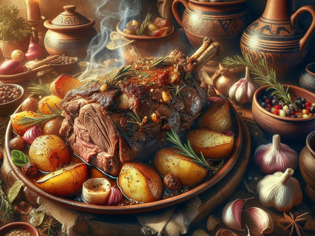 Traditionelles griechisches Lamm-Kleftiko aus dem Ofen