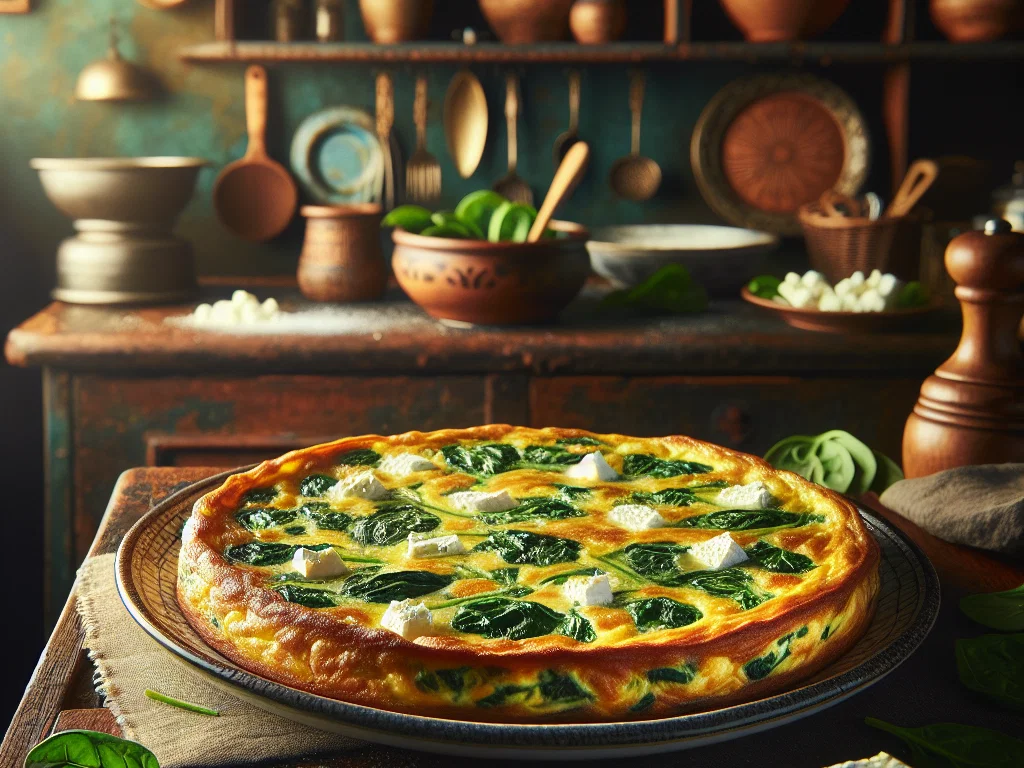 Frittata mit Spinat und Feta