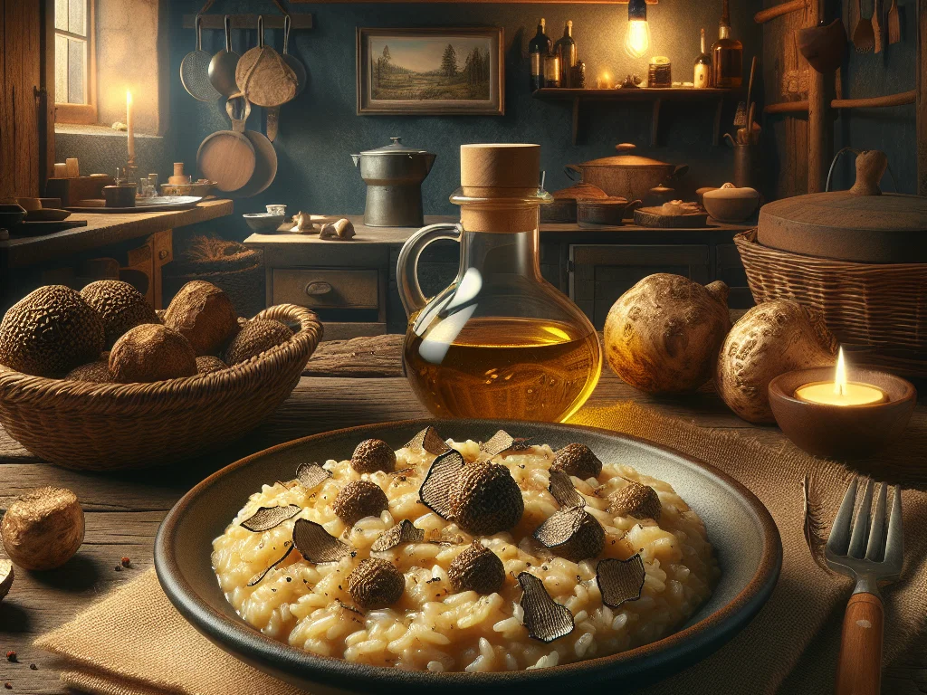 Waldpilz-Risotto mit Trüffelöl