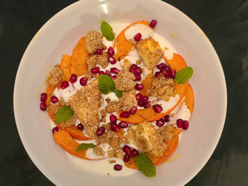 Ofenkürbis mit Fetacreme