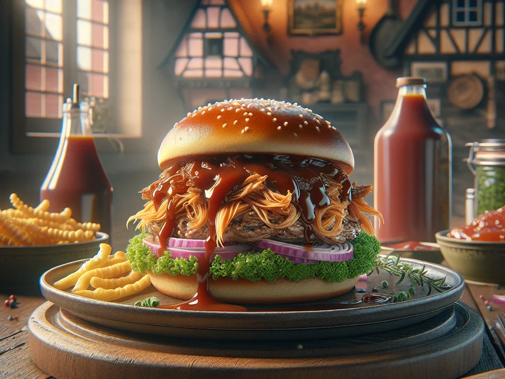 Pulled Austernpilz Burger mit BBQ-Sauce