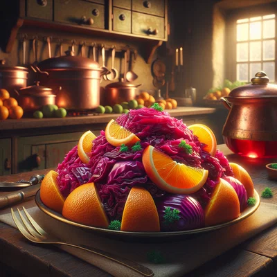 Weihnachtliches Rotkraut mit Apfelsaft und Orange