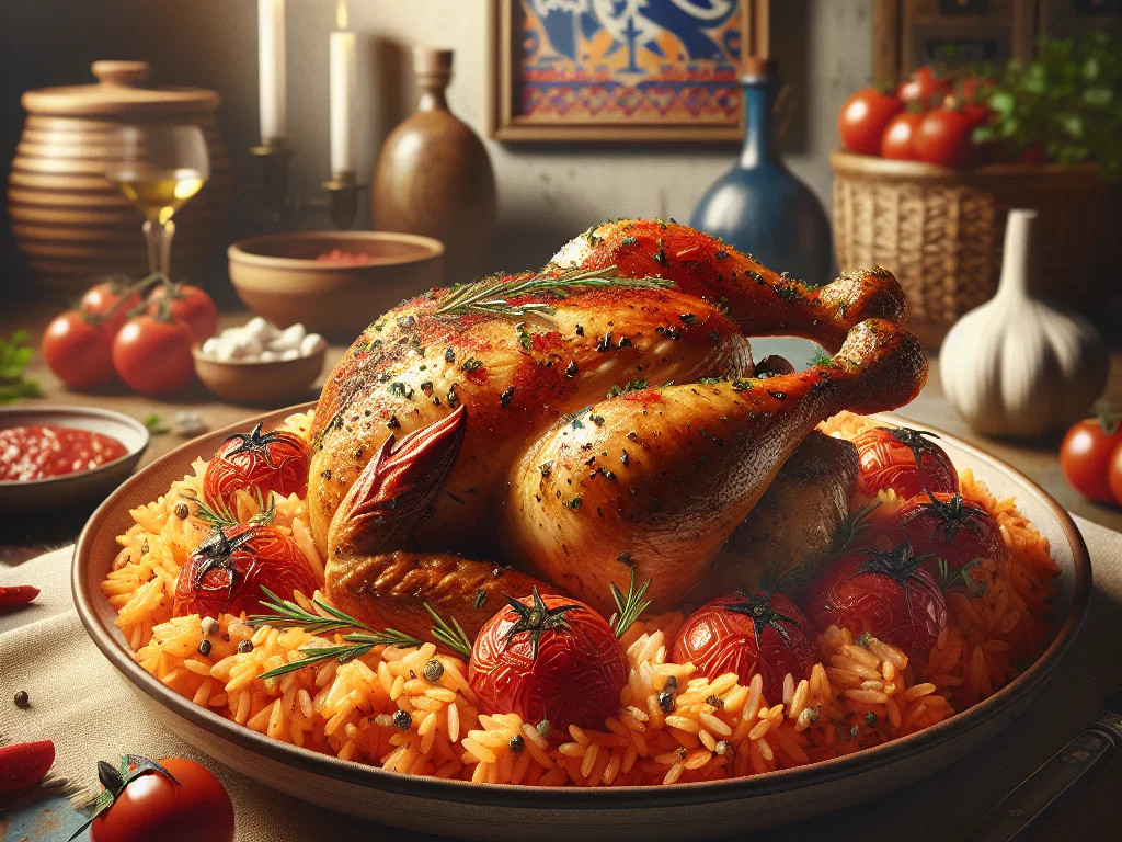 Mediterranes Hähnchen mit Tomatenreis
