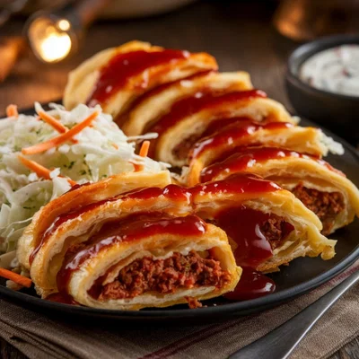 BBQ-Maultaschen mit Coleslaw & Ranch-Dip