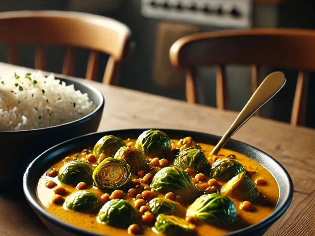 Rosenkohl-Curry mit roten Linsen