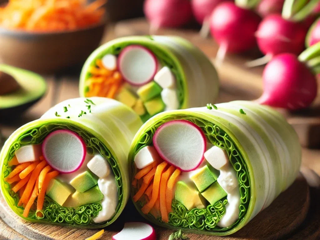 Kohlrabi-Wraps mit Frischkäse