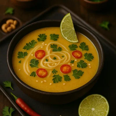 Asiatische Steckrüben-Kokos-Suppe mit Ingwer & Chili