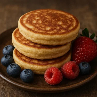Vegane Pancakes mit Beeren-Topping