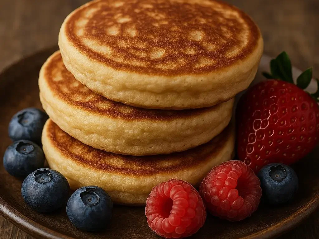 Vegane Pancakes mit Beeren-Topping