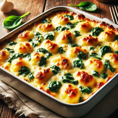 Cremiger Gnocchi-Auflauf mit Spinat & Käse