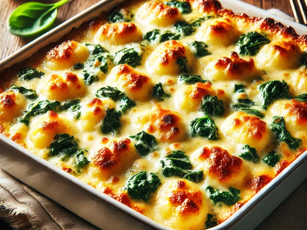 Cremiger Gnocchi-Auflauf mit Spinat & Käse