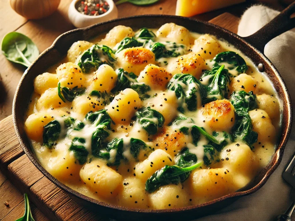 One-Pot-Gnocchi mit Spinat & Käse