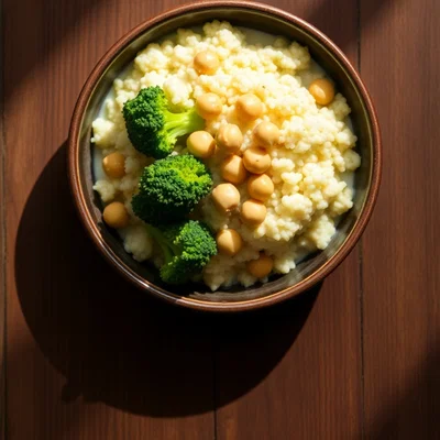 Cremiger Kokos-Couscous mit Brokkoli & Kichererbsen