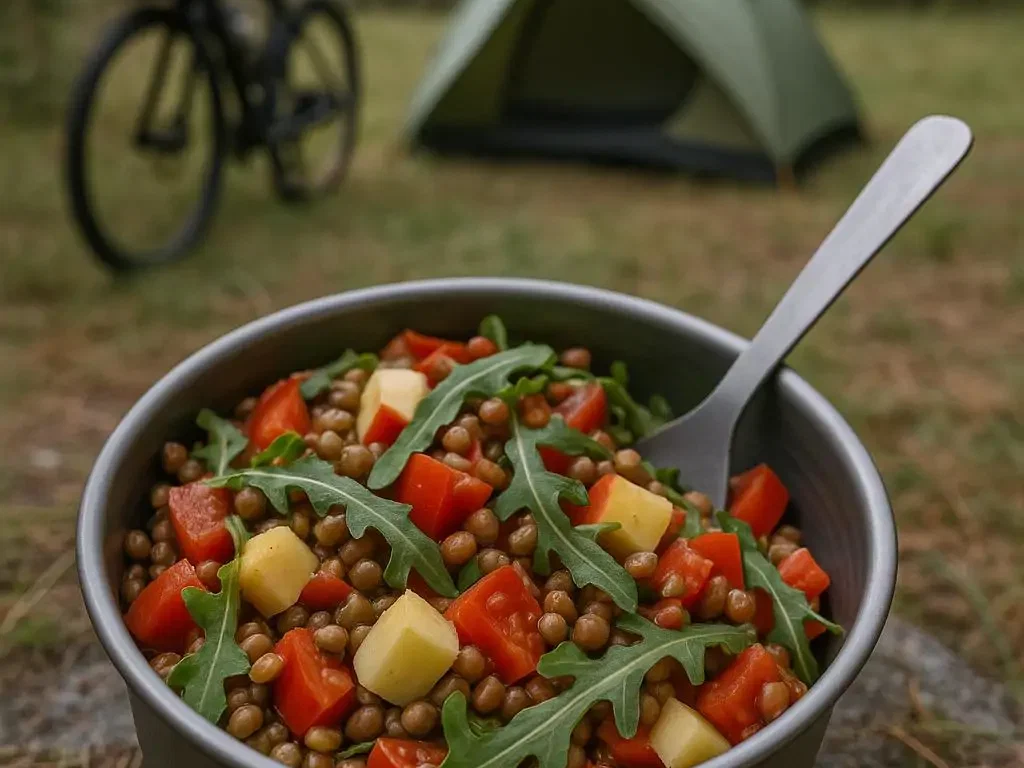 Linsen-Tomatensalat mit Apfel & Rucola