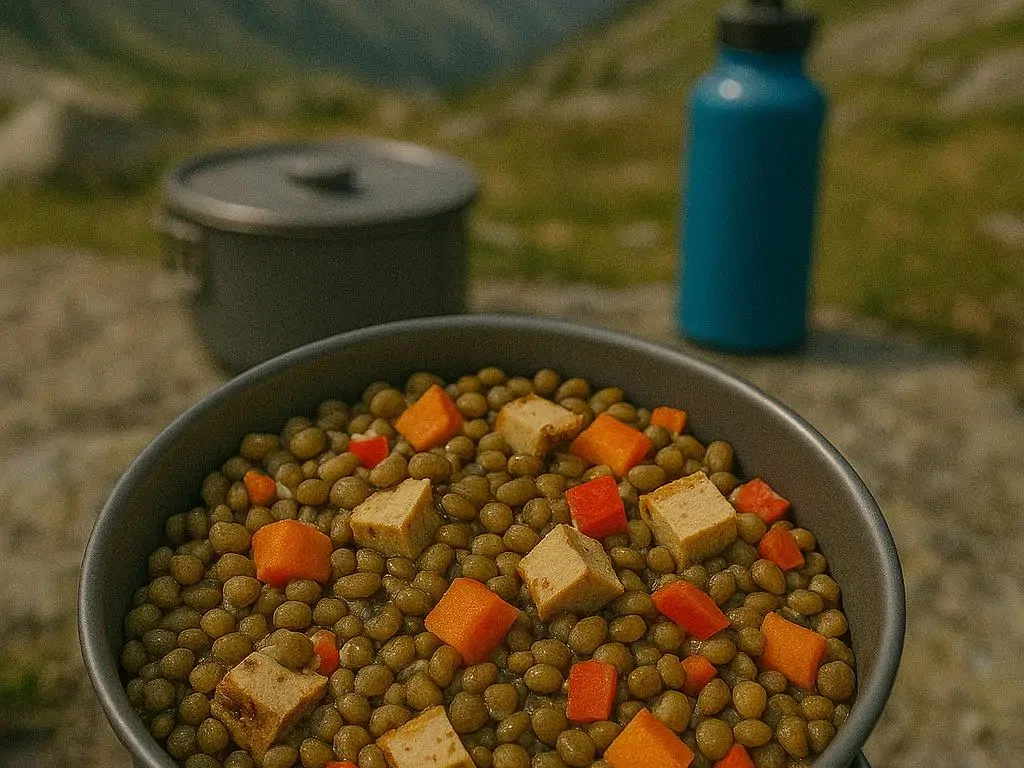 Kalter Linsensalat mit Räuchertofu & Apfelessig