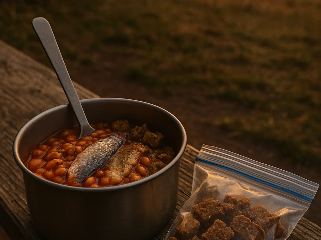 Bohnen-Brot-Matsch mit Hering