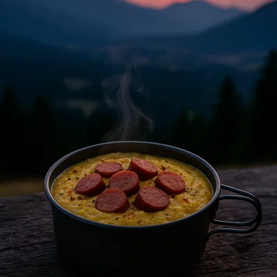 Pikante Polenta-Wurst-Bowl