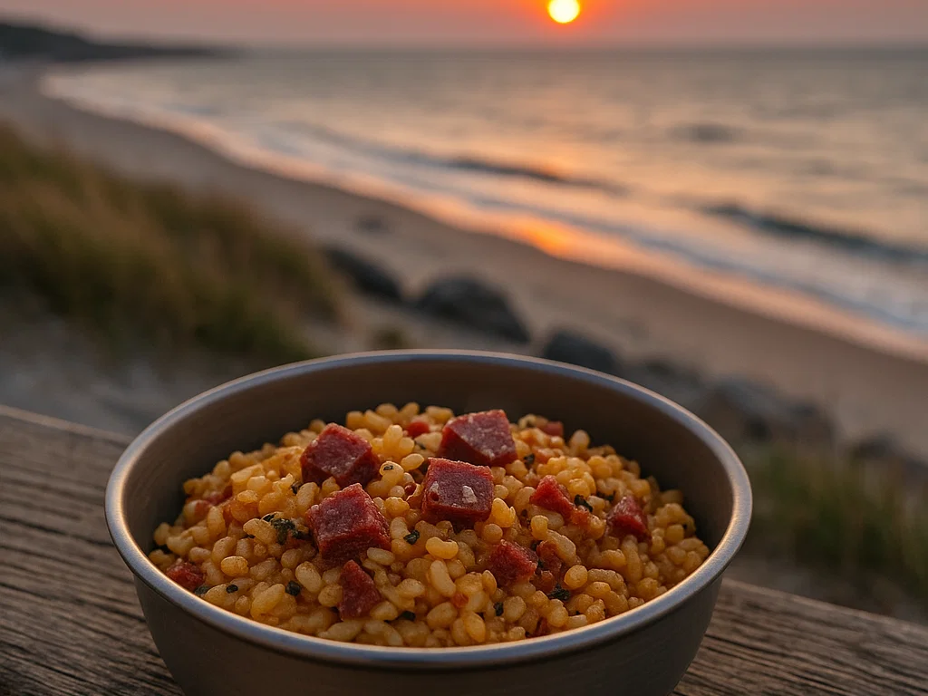 Salami-Risotto aus dem Beutel