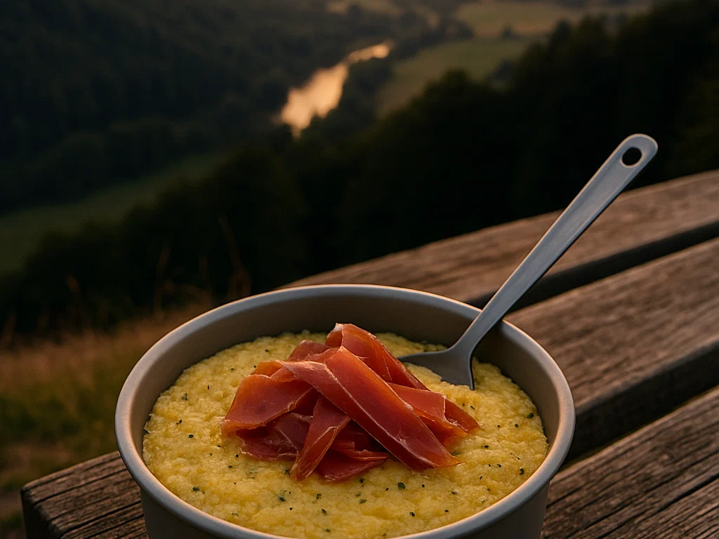Wanderer-Polenta mit Schinken & Kräutern