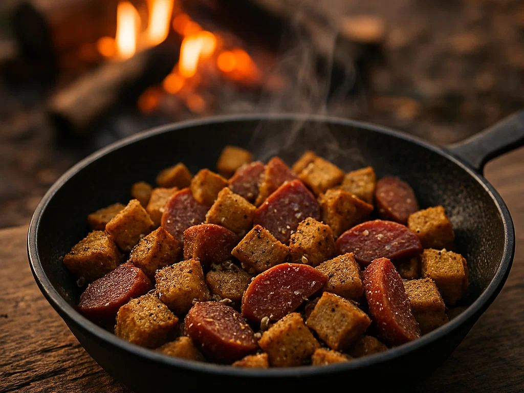 Crunchy Brotpfanne mit Salami & Kräutern