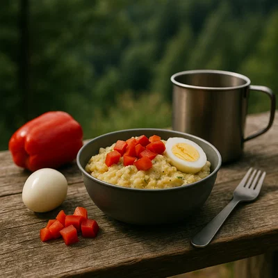 Outdoor-Kartoffelsalat mit Paprika & Ei