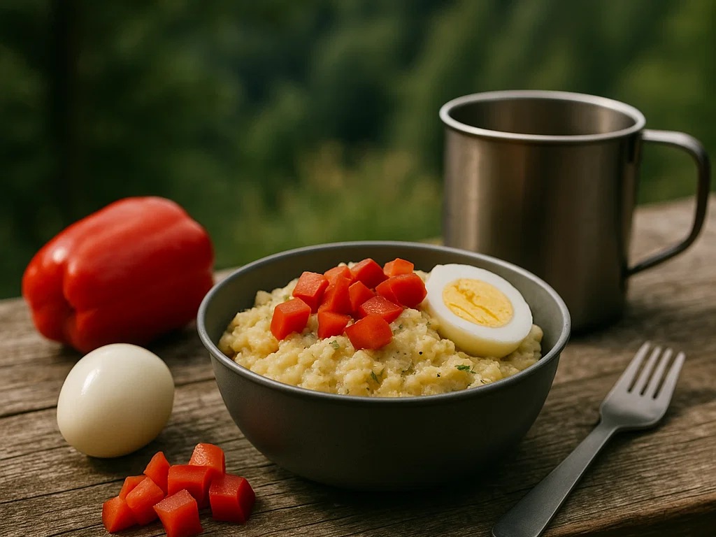 Outdoor-Kartoffelsalat mit Paprika & Ei
