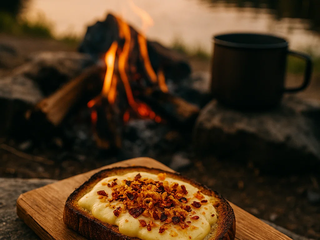 Röstbrot mit Käse & Zwiebel-Chili-Crunch