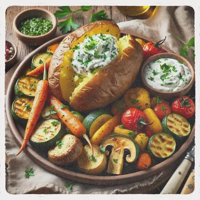 Ofenkartoffeln mit Magerquarkdipp