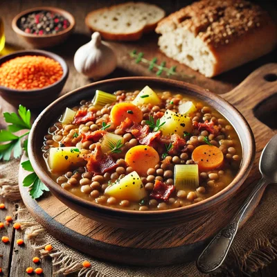 Linsensuppe mit Gemüse