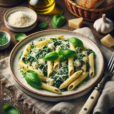 Pasta mit Ricotta und Spinat