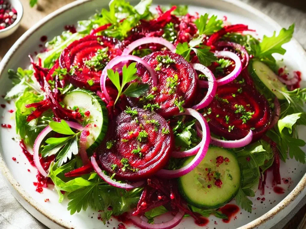 Rote Bete Salat mit Apfel und Walnüssen