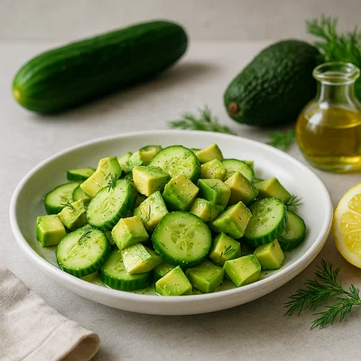 Frischer Avocado-Gurken-Salat