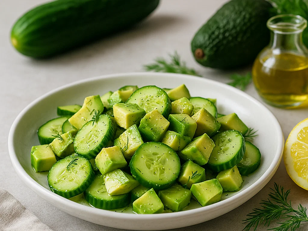 Frischer Avocado-Gurken-Salat